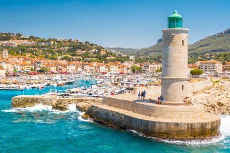 Panoramic view of Cassis lighthouse, France