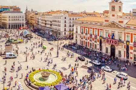 View of Plaza Mayor, in Madrid, Spain