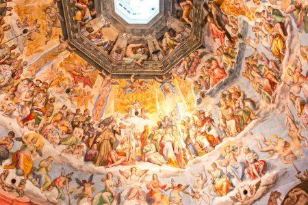 Painting inside Brunelleschi cupola, Florence duomo, Italy