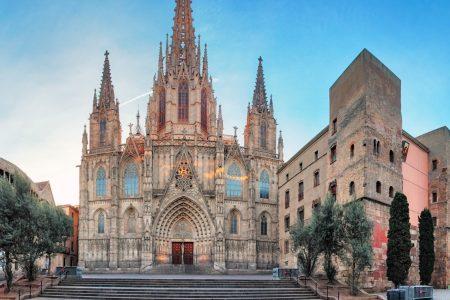 Façade of Barcelona Cathedral, Spain